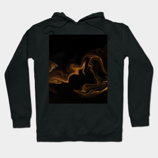 Subtle Gold  - Digital Liquid Paint Swirls Hoodie